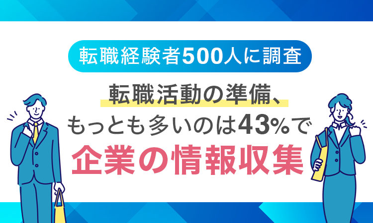 【転職経験者500人に調査】転職活動の準備、もっとも多いのは43％で「企業の情報収集」