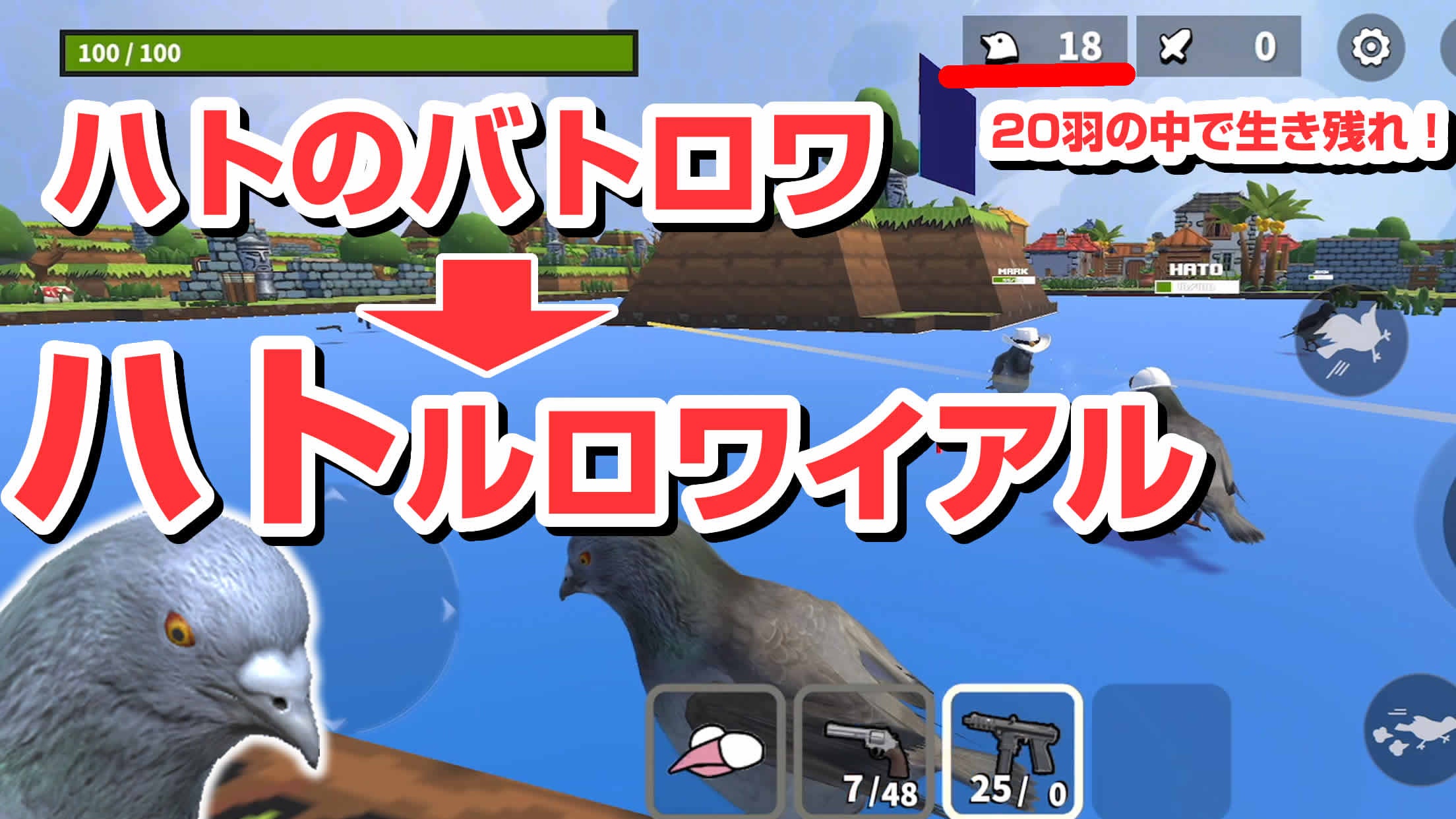 ハトのバトルロワイヤルゲーム「ハトルロワイアル」の事前登録開始！ティザームービーも公開