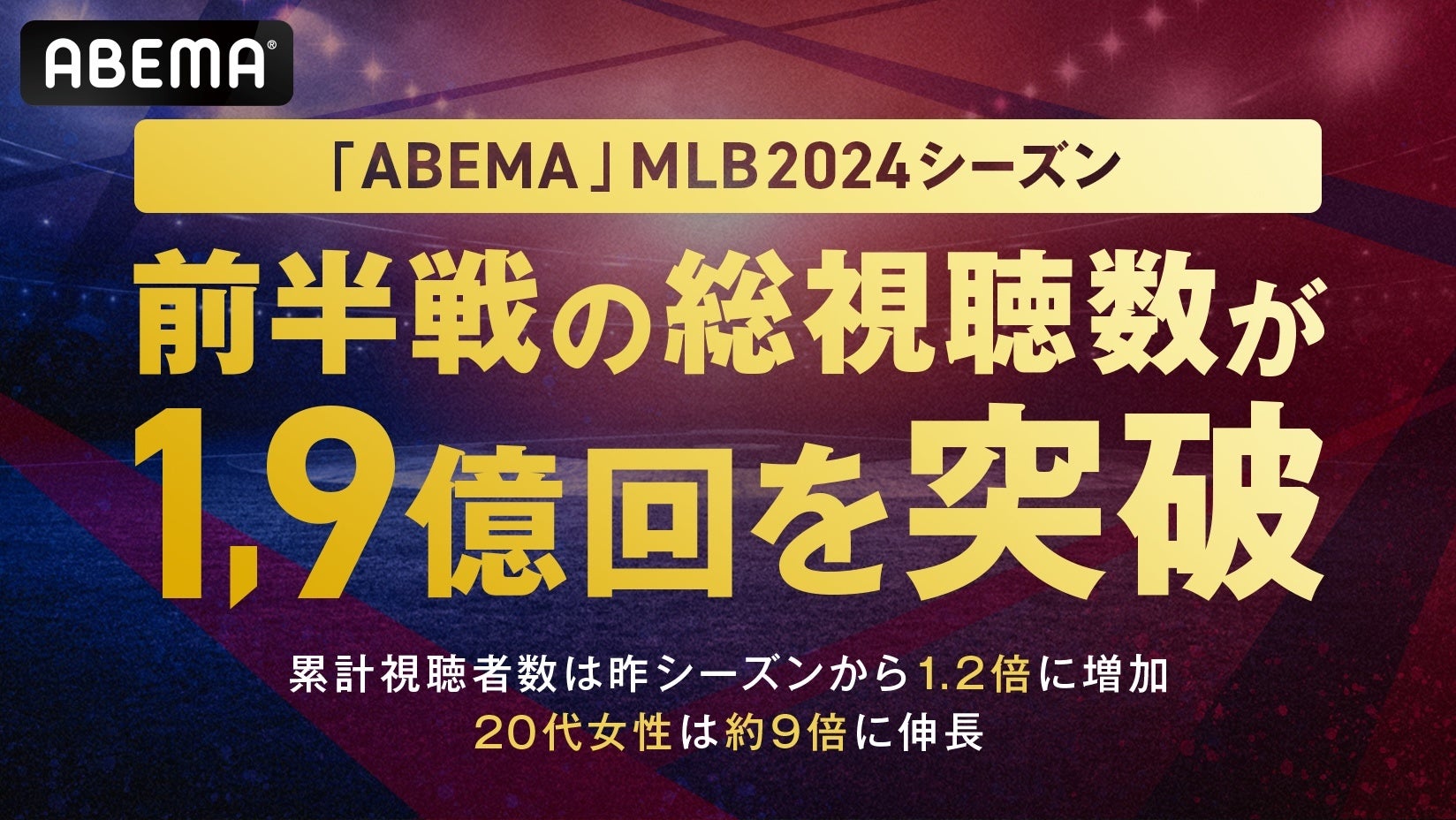 「ABEMA」MLB2024シーズン、前半戦の総視聴数が1.9億回を突破