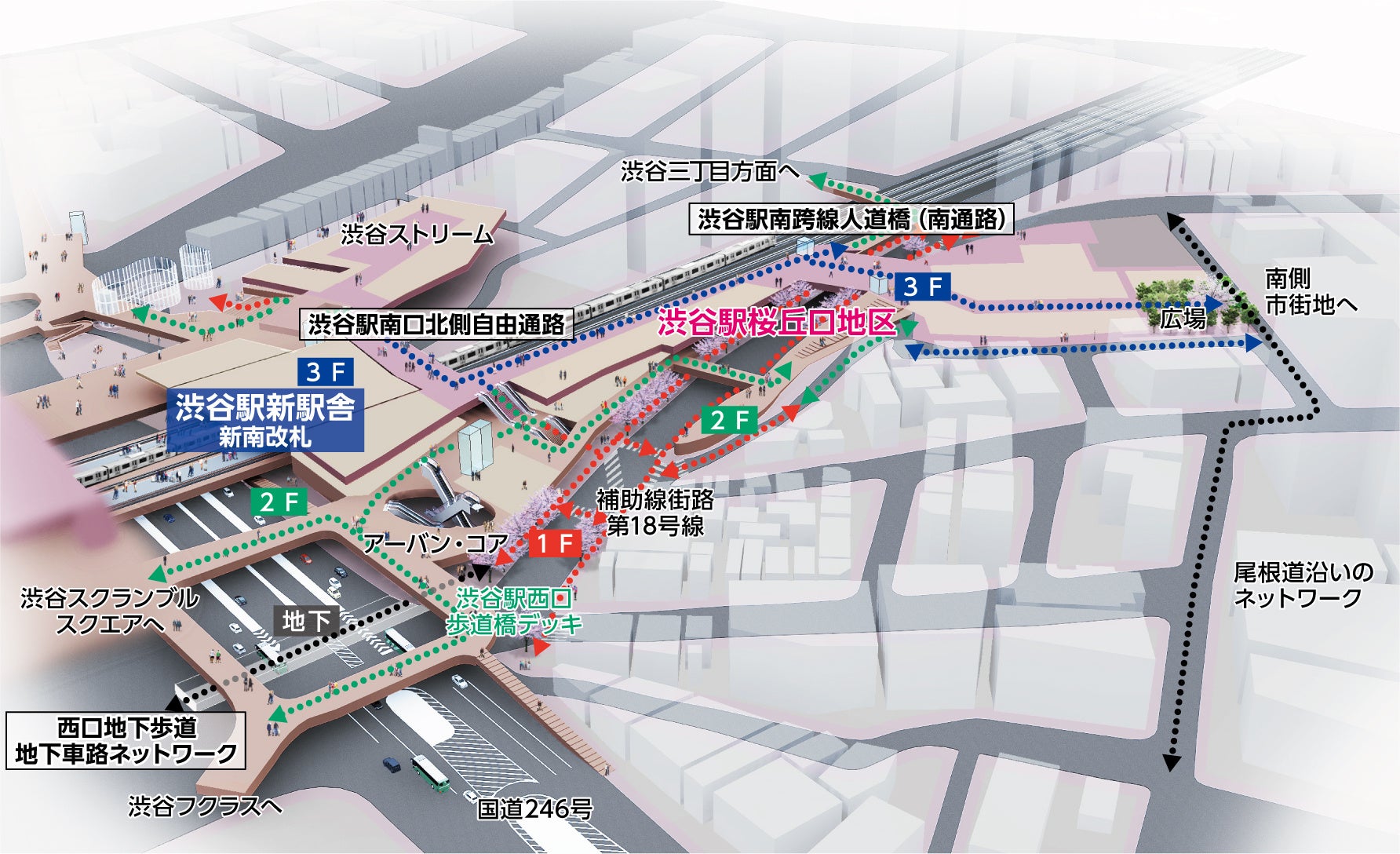 今夏供用開始の歩行者ネットワークにより、回遊性とアクセスが更に向上　渋谷の新たな玄関口「Shibuya Sakura...