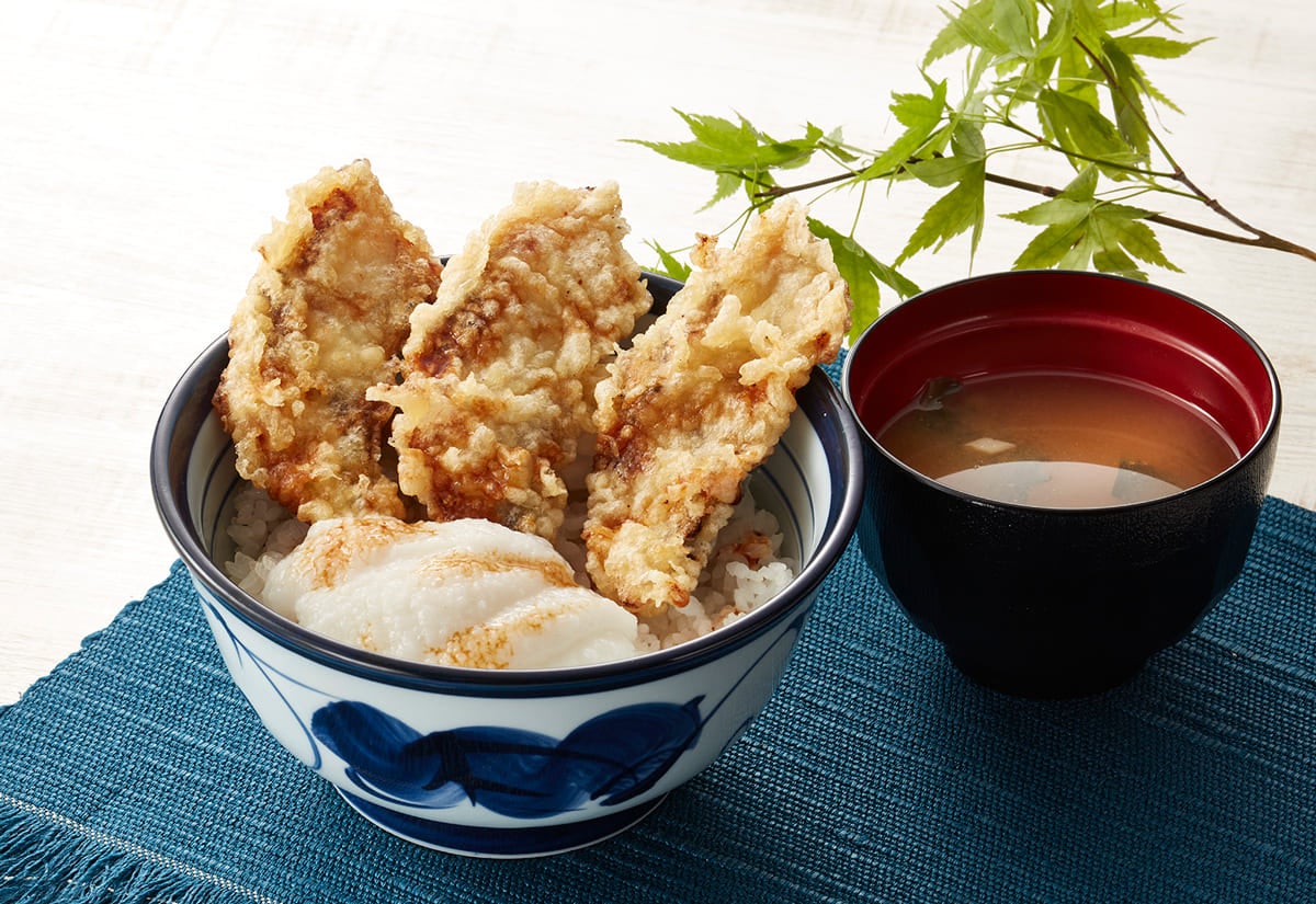 夏の土用の暑気払い！天丼てんやの甘辛だれと相性抜群！うなぎ蒲焼きの天ぷら＆十勝産とろろがのった『うなと...