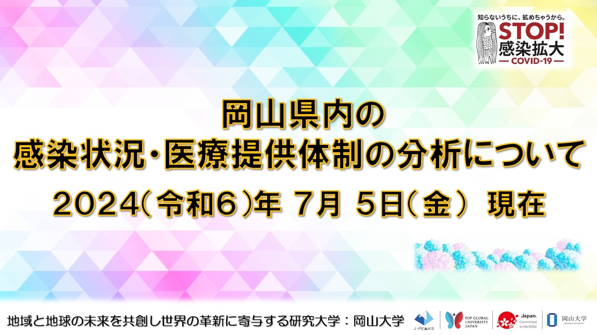 【岡山大学】岡山県内の感染状況・医療提供体制の分析について（2024年7月5日現在）