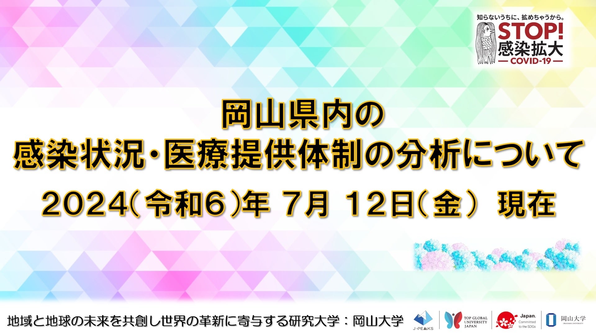 【岡山大学】岡山県内の感染状況・医療提供体制の分析について（2024年7月12日現在）