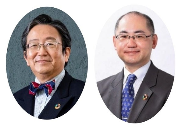 那須保友学長と佐藤法仁副理事・副理事・上級URA（右）