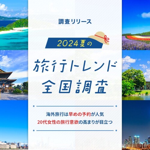 【調査リリース】2024年夏の旅行トレンド全国調査　海外旅行は早めの予約が人気、20代女性の旅行意欲の高まり...