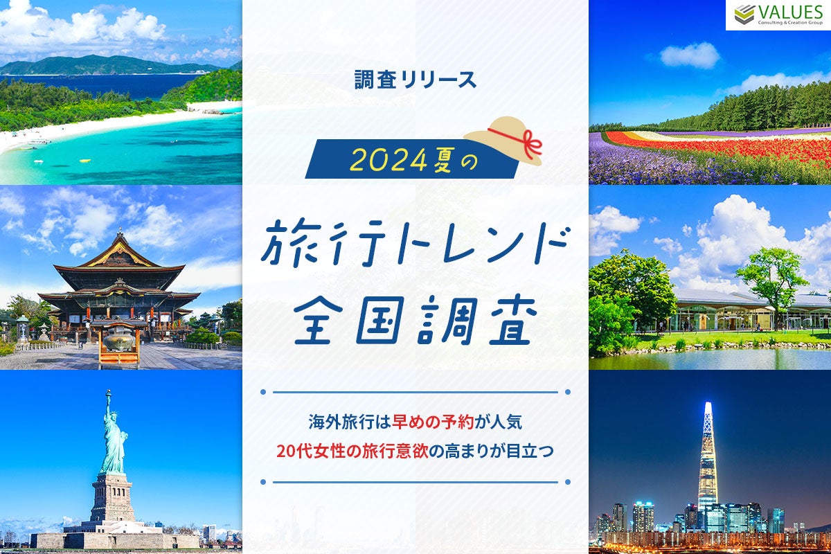 【調査リリース】2024年夏の旅行トレンド全国調査　海外旅行は早めの予約が人気、20代女性の旅行意欲の高まり...