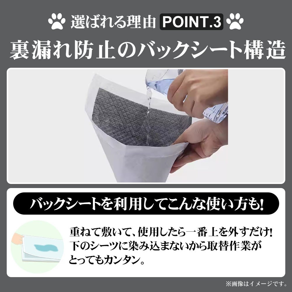 炭の力でしっかり消臭＆抜群の吸収スピード！炭入り厚型ペットシーツ　新発売のお知らせ