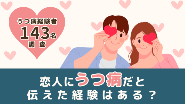 うつ病経験者143人に聞いた！恋人にうつ病だと伝えた経験はある？