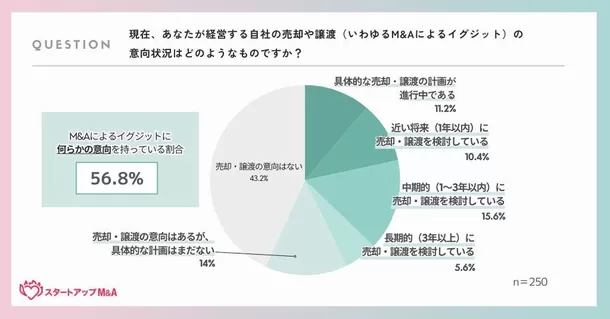 起業家250人に聞く「M&Aの準備に関する実態」の調査結果を発表　
起業家の37.2％が3年以内の自社の“売却”に向けて準備中