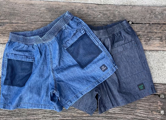 柔らかな着心地の＜MINIMUM DENIM SHORTS＞：washed indigo＆indigo