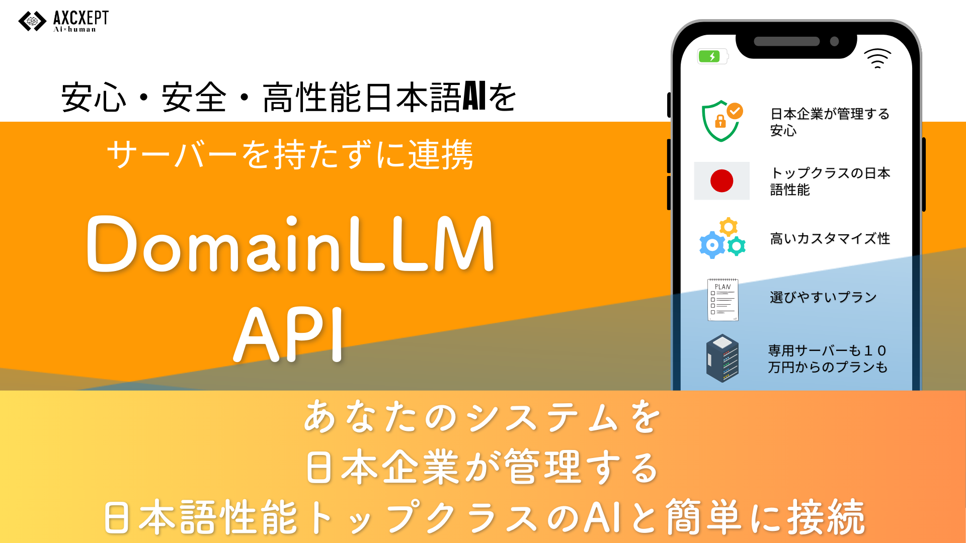 Axcxept社、GPT-4レベルの日本語AI応答APIサービス「DomainLLM API」の事前利用申請を開始