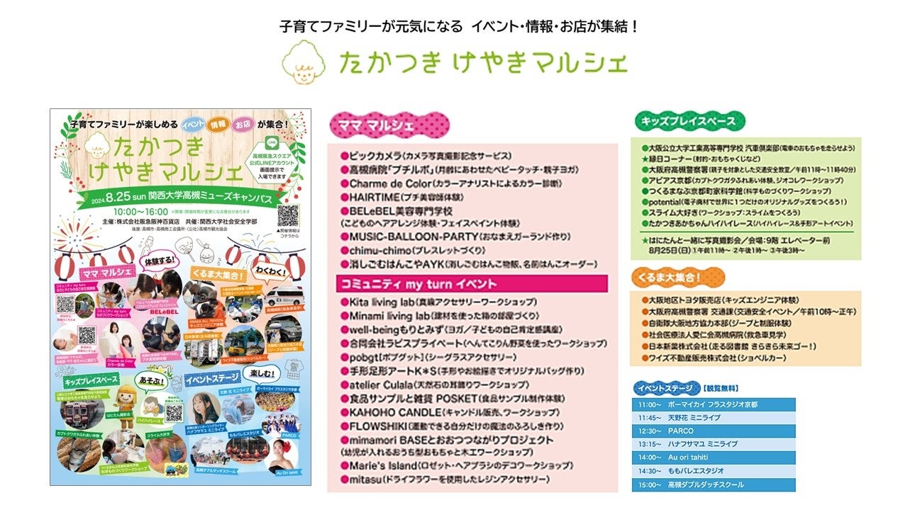 子育て世代が楽しめるイベント・情報・お店が、関西大学高槻ミューズキャンパスに集結！「第2回 たかつきけや...