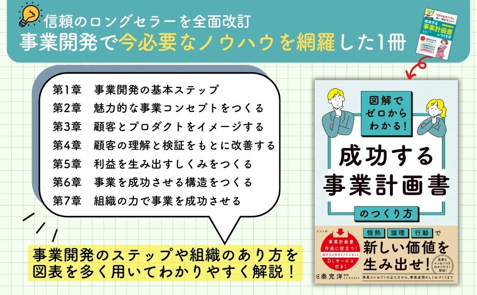 事業開発分野のロングセラーテキストが大幅リニューアル！ 『図解でゼロからわかる！ 成功する事業計画書のつ...