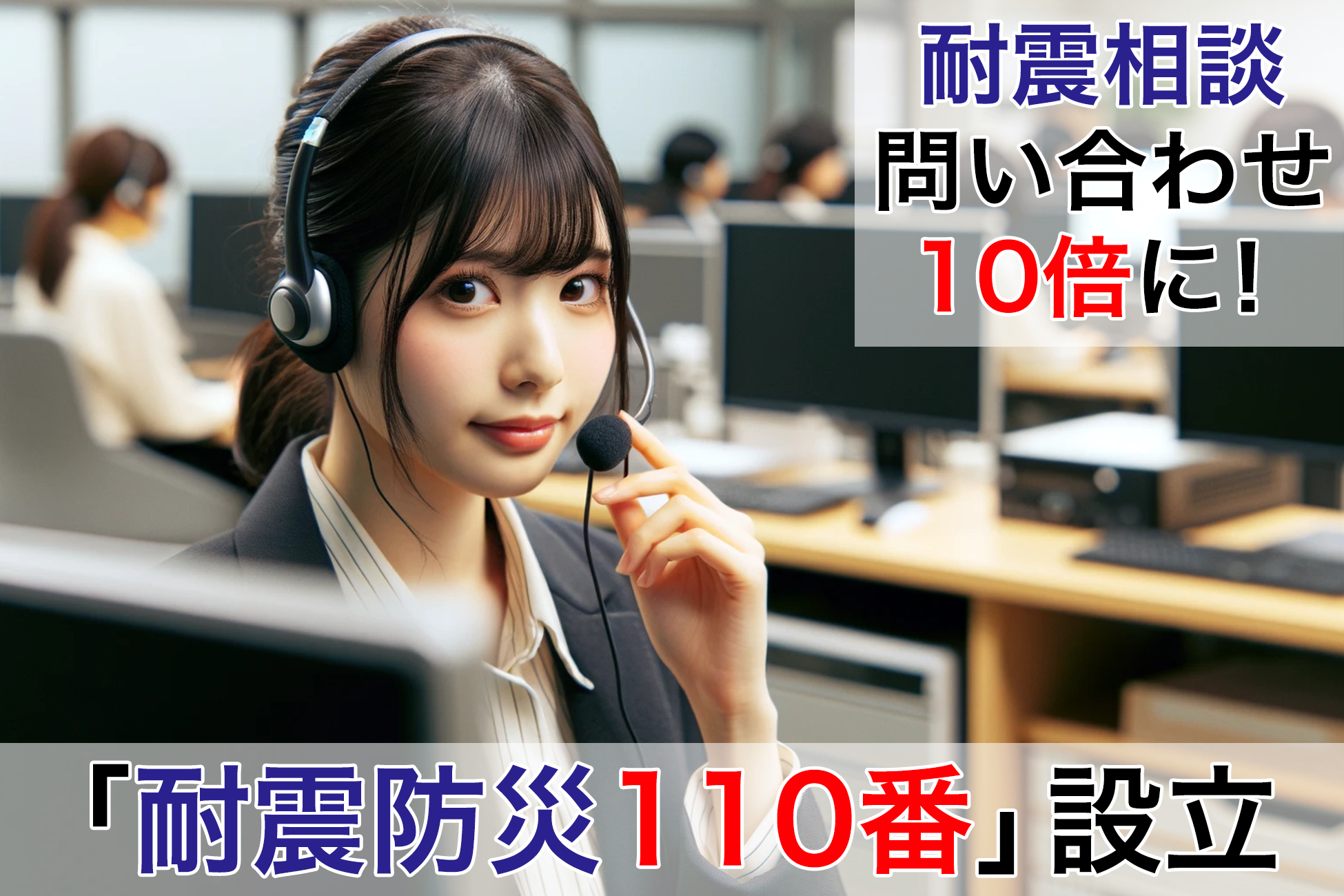 耐震相談問い合わせ10倍！9/1防災の日に向け災害弱者も救う「耐震防災110番」窓口設立、個別相談受付開始