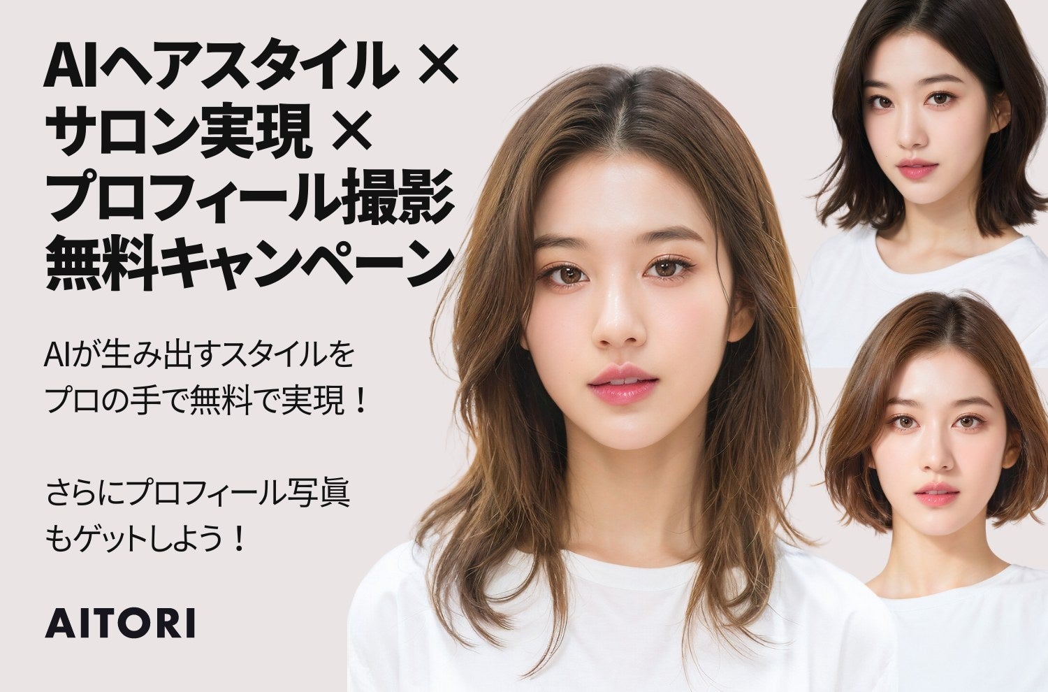 「AIが提案するヘアスタイルをプロの手で実現！無料ヘアカット＆プロフィール撮影キャンペーン」開催