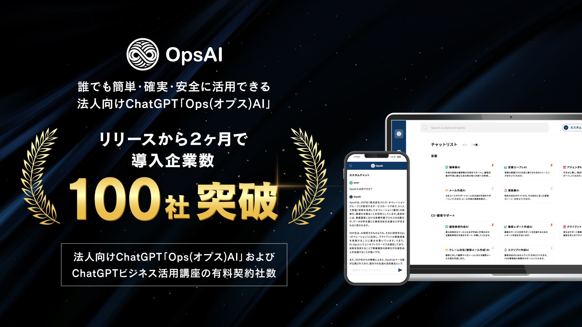 XOP、法人向けChatGPTの販売パートナー制度を開始。自社ブランドでの展開も可能で、手数料は90%以上を提供。