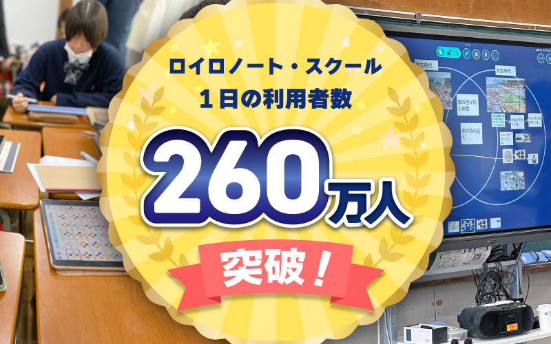 ロイロノート・スクール 1日の利用者数 260万人を突破！