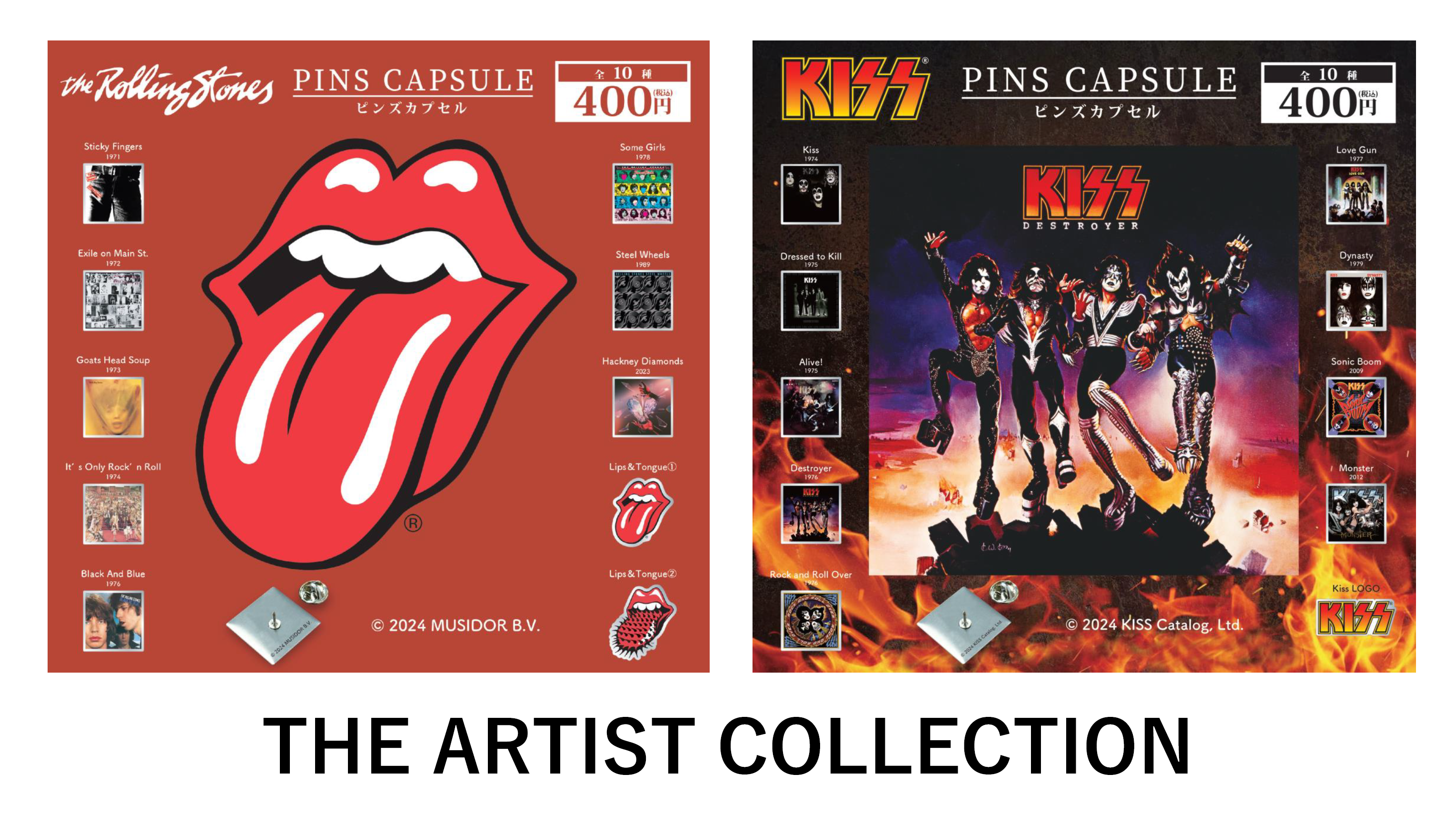 海外アーティストのアルバムジャケットやロゴをデザインしたピンズカプセルトイシリーズ『THE ARTIST COLLECT...