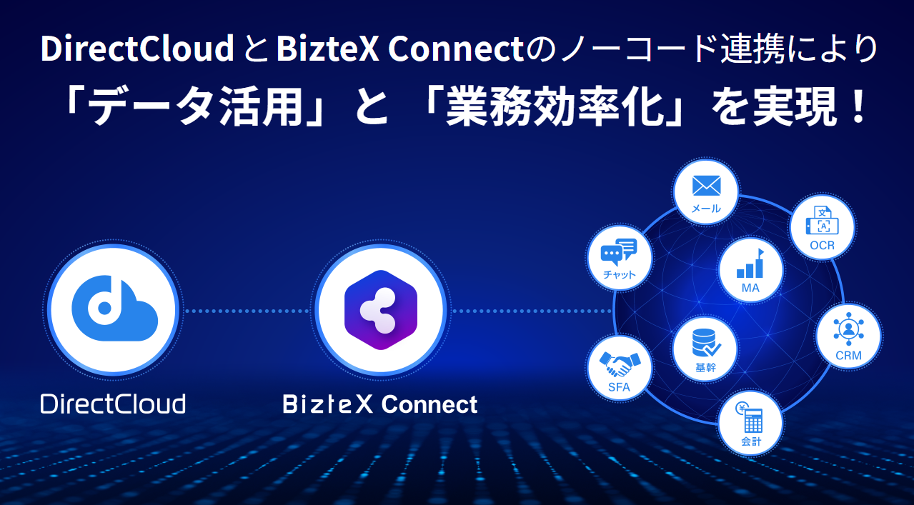 DirectCloudが「BizteX Connect」とノーコード連携を開始"データ活用"と"業務効率化"を実現