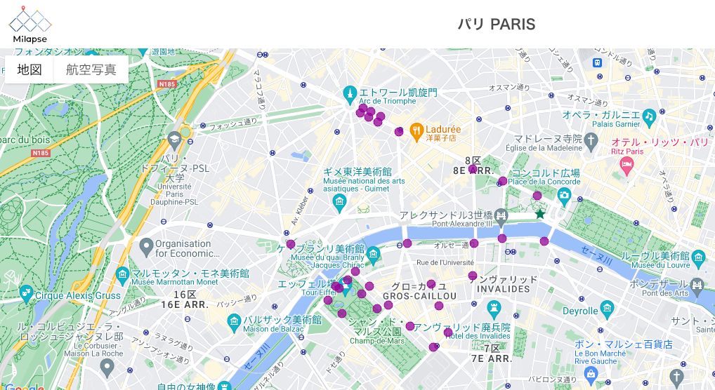 フランス パリ（Paris）版を360°動画ウェブサービス「Milapse Trek」に追加しました