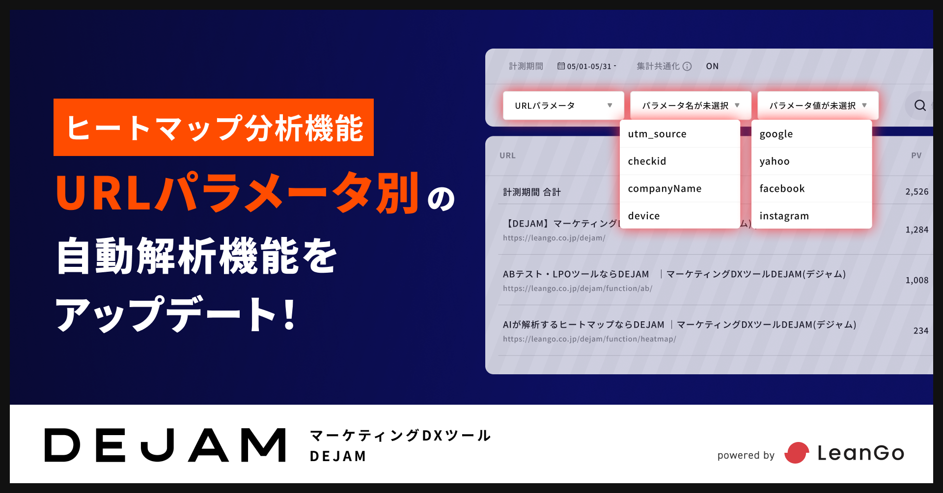 作業時間が0に！「ヒートマップ分析URLパラメータ別の自動解析」機能をアップデート | マーケティングDXツー...