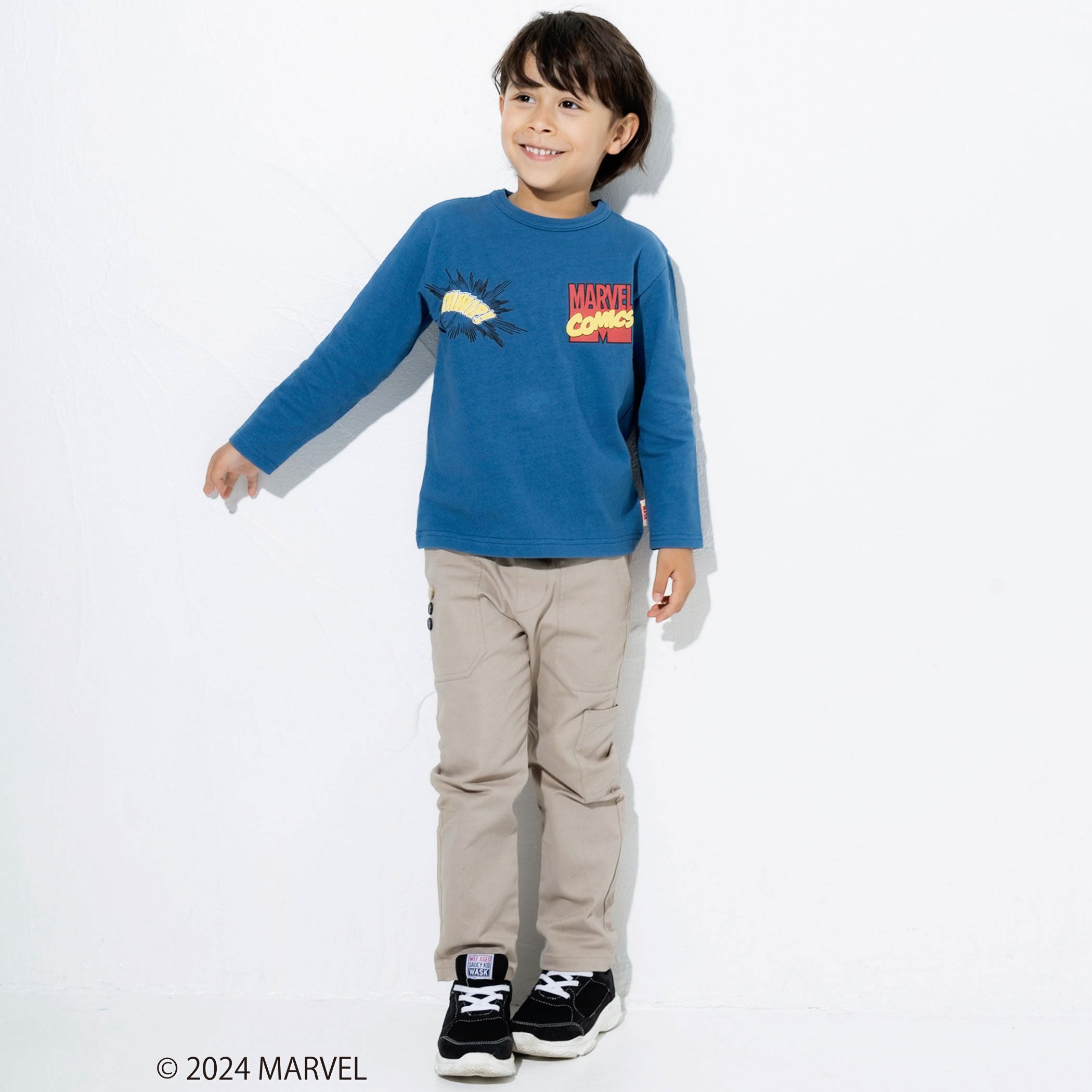 子供服ブランド「WASK(ワスク、株式会社べべ）」より、　　　WASKオリジナルデザインの「MARVEL(マーベル)」...