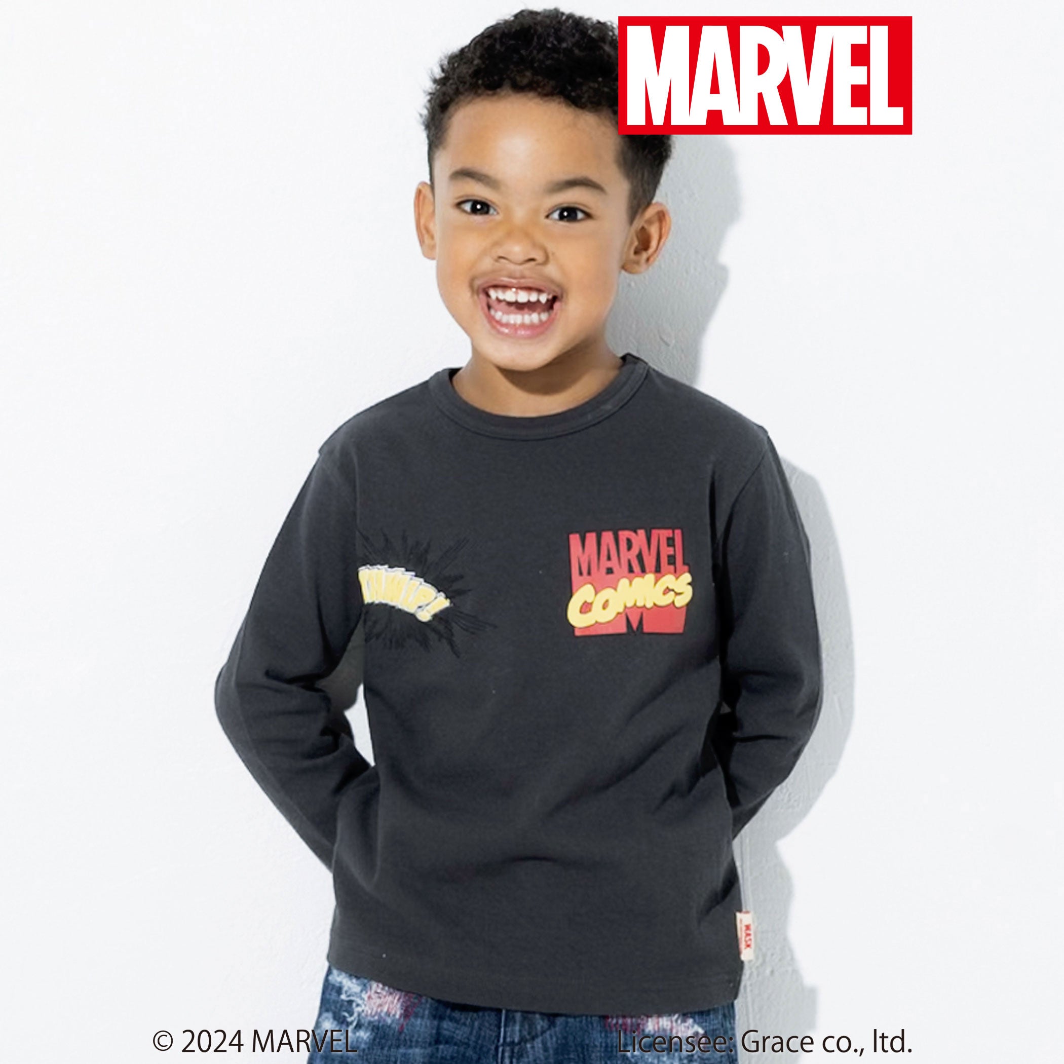 子供服ブランド「WASK(ワスク、株式会社べべ）」より、　　　WASKオリジナルデザインの「MARVEL(マーベル)」...