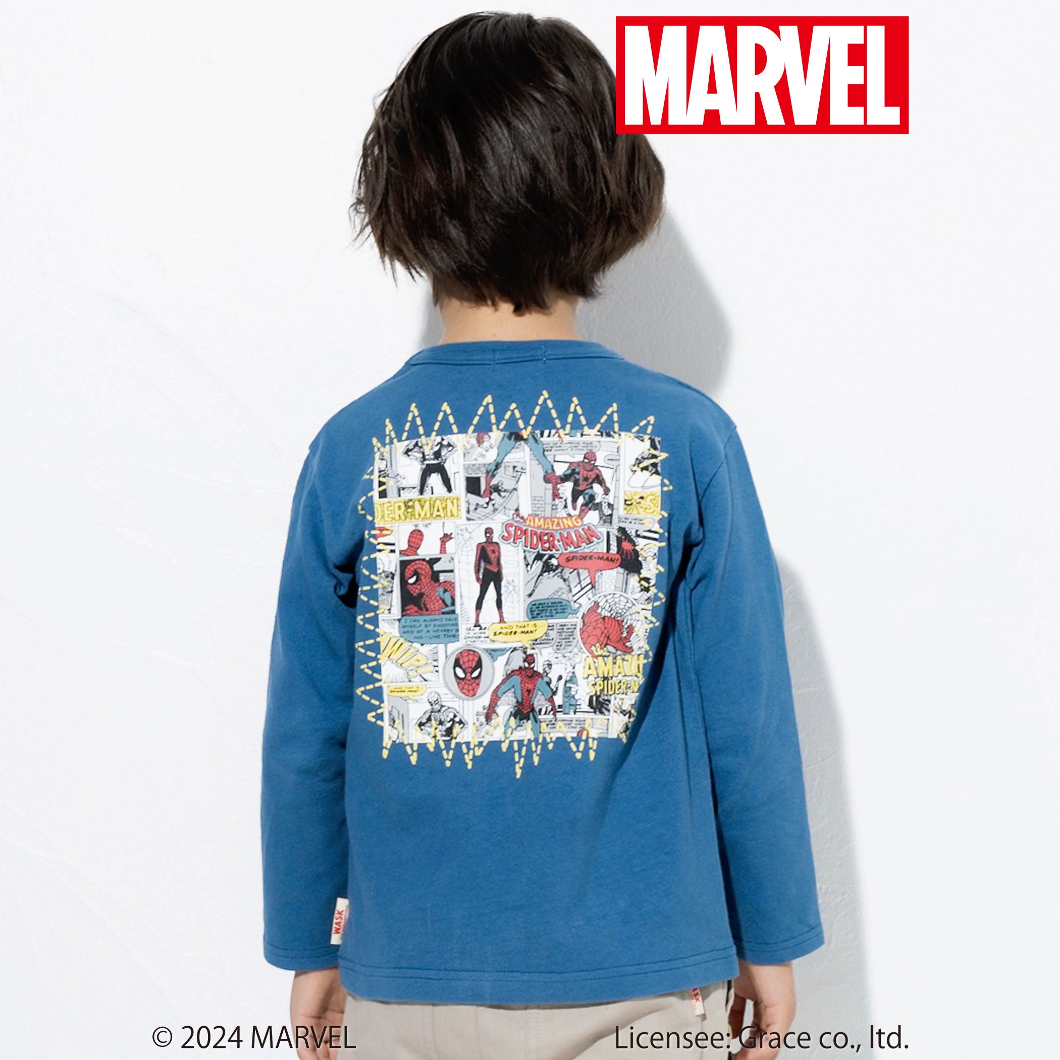 子供服ブランド「WASK(ワスク、株式会社べべ）」より、　　　WASKオリジナルデザインの「MARVEL(マーベル)」...