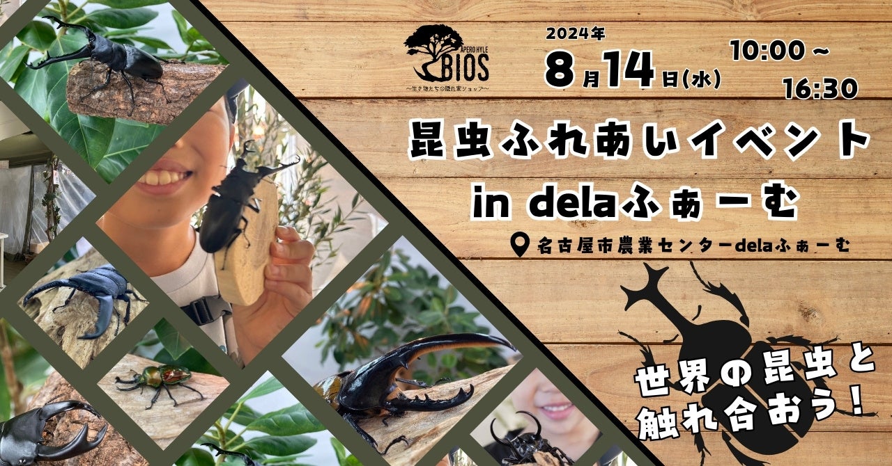 【アペロヒューレ・ビオス】今年の夏も世界の昆虫たちがdelaふぁーむにやってくる！