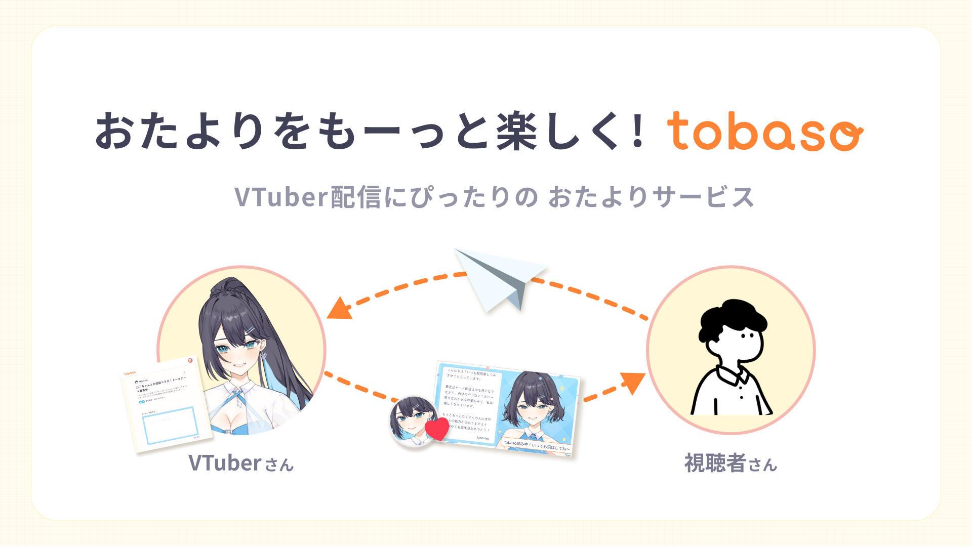 VTuber配信にぴったりのおたよりサービス「tobaso」先行体験を8月5日から実施！