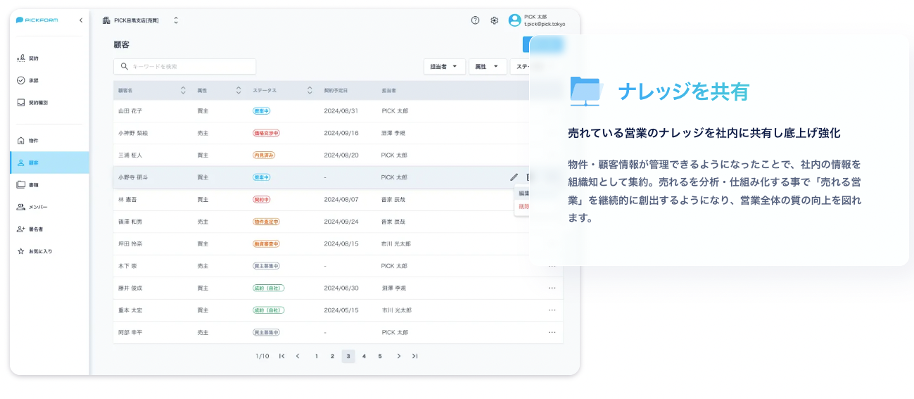 PICK、新サービス「PICKFORM 顧客管理」を提供開始