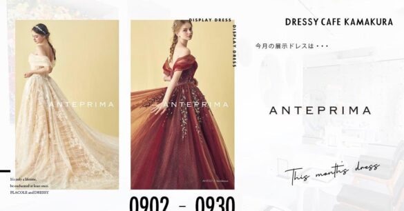 【DRESSY CAFE KAMAKURA】9月のディスプレイドレスは「ANTEPRIMA」のウェディングドレスを期間限定でお届けいたします。