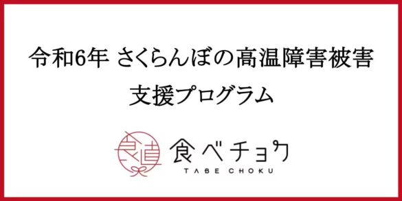 猛暑の影響で4,000万円規模の損害も。さくらんぼ農家支援プログラムを食べチョクが実施。昨年対比50%以上売上...